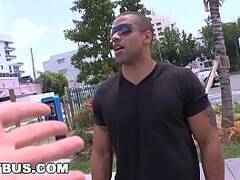 BAIT BUS  Black Muscle Hunk Robert Axel Goes Gay For Pay