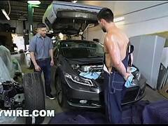 GAYWIRE  Tristan Jaxx Pays The Mechanic Aspen With His Ass