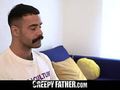 Creep stepdad unloads warm cum on stepsons faceCREEPYFATHER.