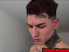 Straight Latin Stud sucks hard tatted thug cock  gtgt Latino