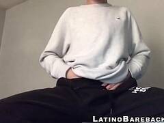 Dick stroking solo action with very sexy young Latino