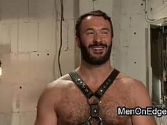 Hairy gay post orgasm torment in bondage