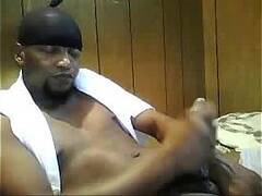 black man stroking huge cock on webcam  sexyladcams.com