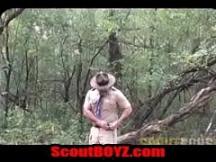 Scout Master Bear barebacks two boys outdoorsScoutBOYZ.com