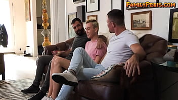 Threesome Talk On Couch Turning Straight to Gay Jake Nicola 
