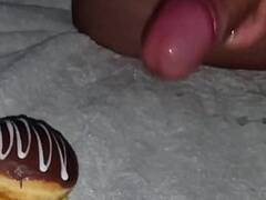 Cum blasting and eating my Delicious glazed donut.