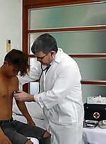 Asian twink gets a thorough anal inspection by doc