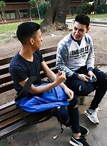 A meet up in the park, leads to two Latino twinks 