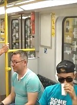 naked guy in the subway of Berlin